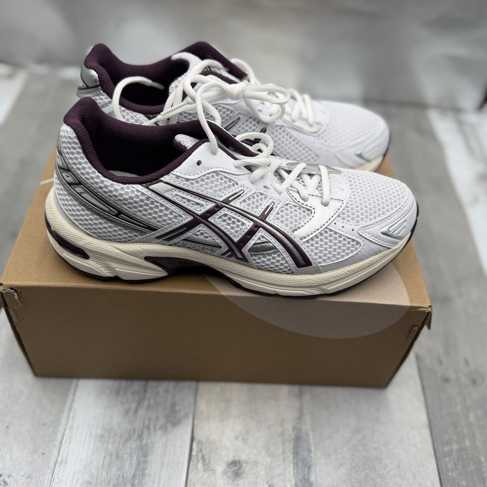 ASICS Gel Running Shoes White Purple Mesh Sneakers‎ Women's Size 8.5 NWB Y2K